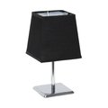 Simple Designs Mini Chrome TableLamp w/Square Empire Fabric Shade LT2062-BLK